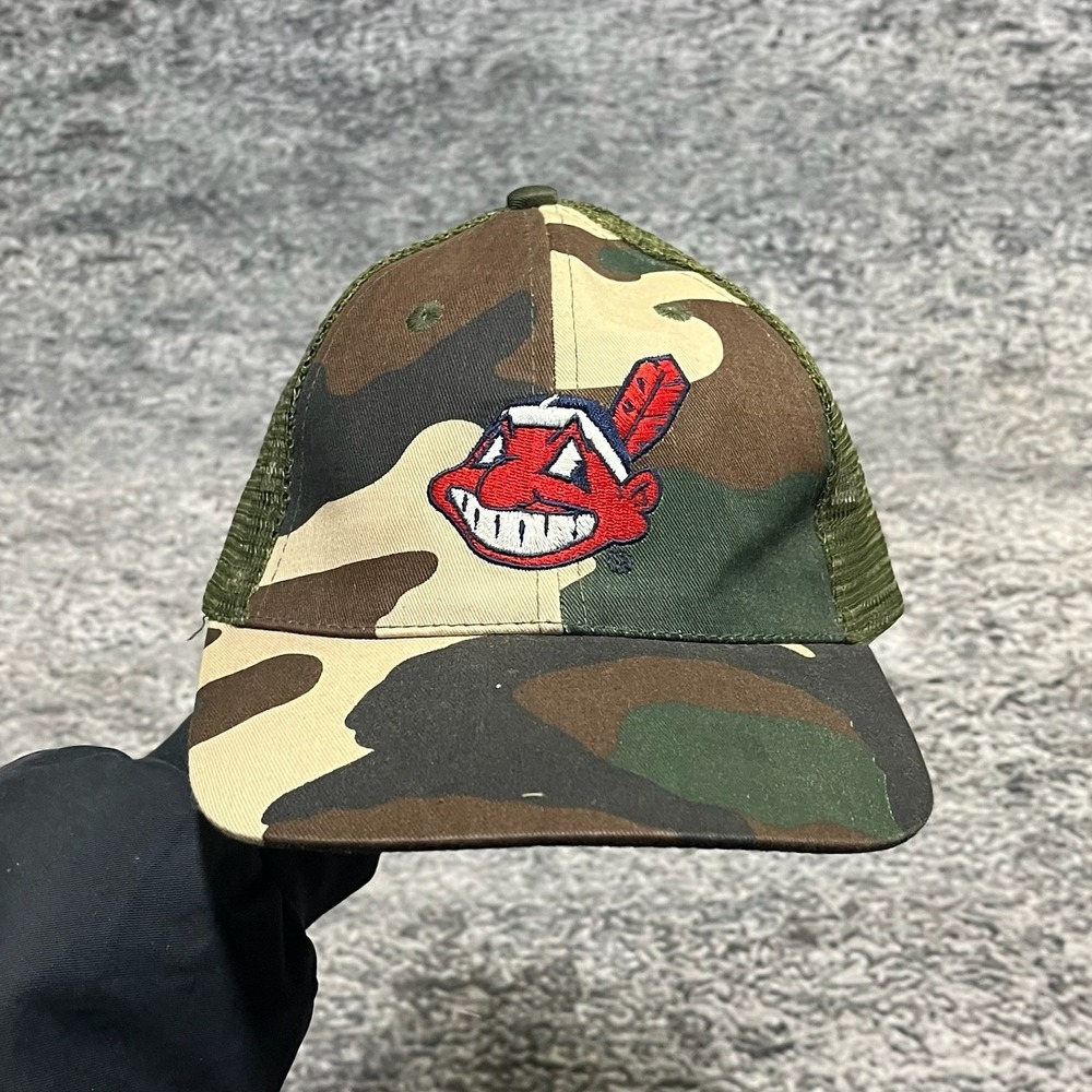 Cleveland Indians Camo Trucker Hat‎ Snapback Embroidered Logo Adjustable Cap